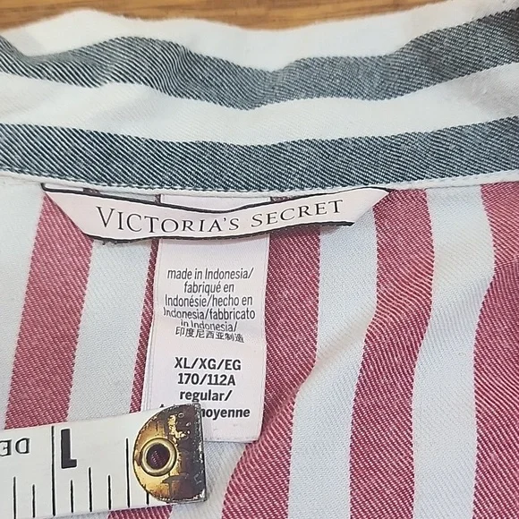 Victoria Secret Candy Stripe Pajama Set EUC XL - Picture 3 of 13